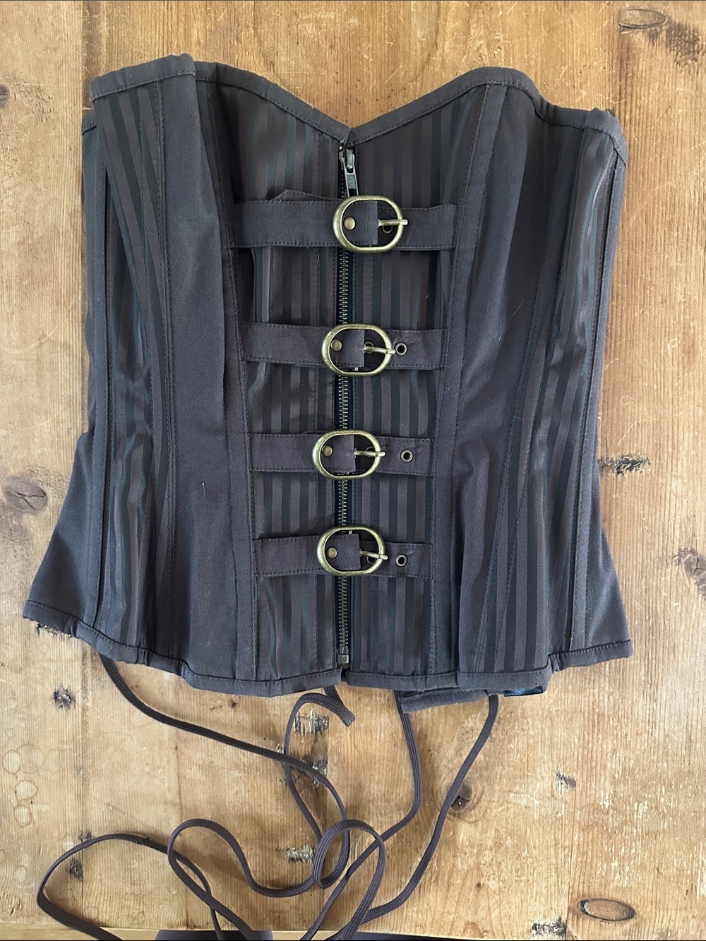 CORSET STORY BROWN BUCKLE CORSET 24 EXCELLENT STEEL BONING